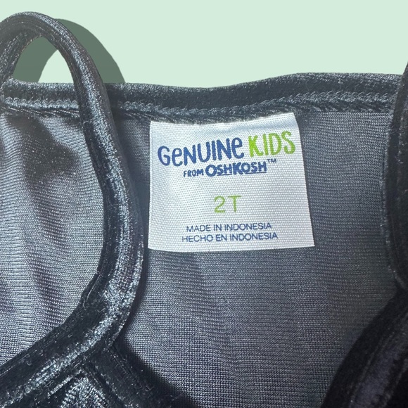 NWT Genuine Kids By OshKosh Black Velvet Glitter Tank Top Pants Set Sz 2T - Picture 3 of 11